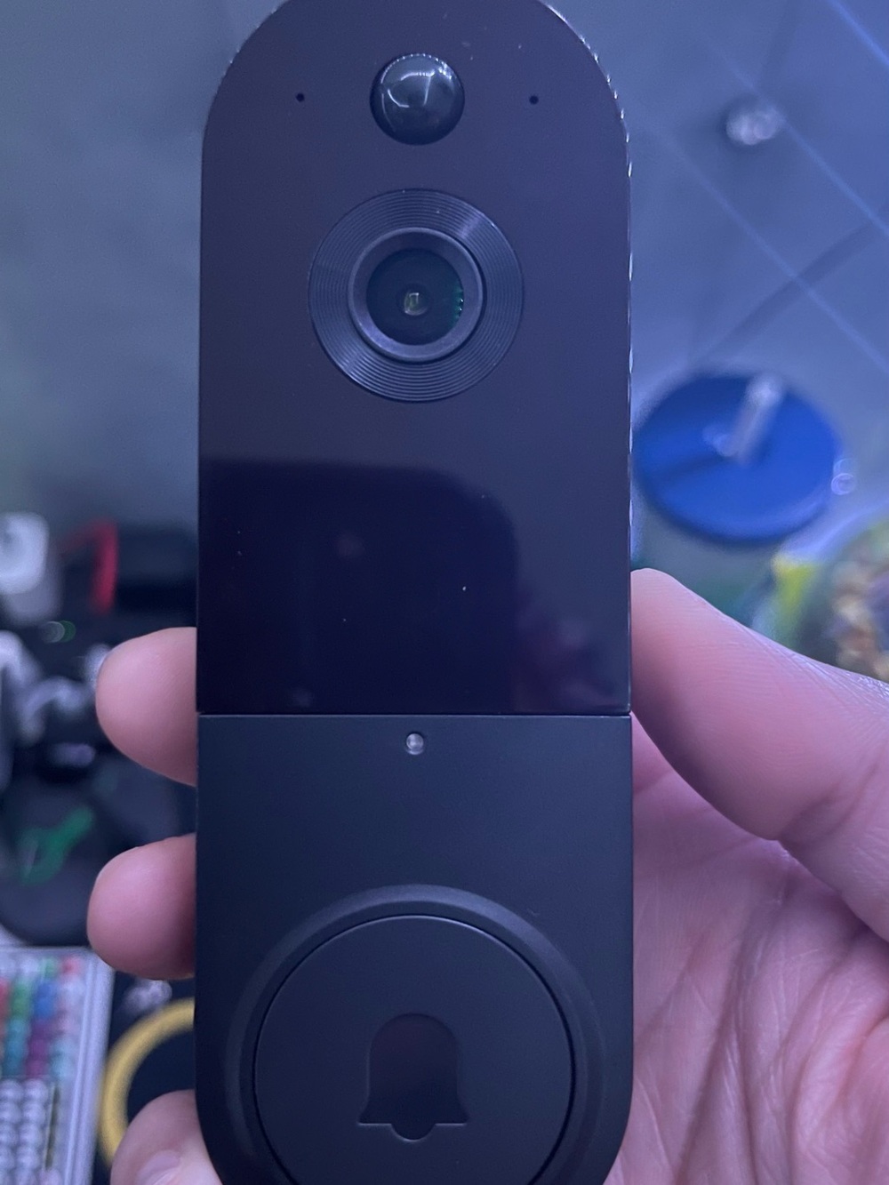 Wireless Black Smart Video Doorbell Camera with Two-Way Audio